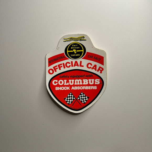 Original East African Safari International Car Rally Official Car Columbus Shock Absorbers Decal