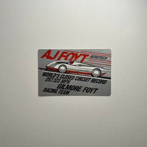 Original A.J. Foyt Aerotech World's Closed Circuit Record Decal