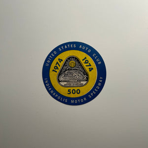 Original 1974 United States Auto Club USAC Indianapolis 500 Circle Decal