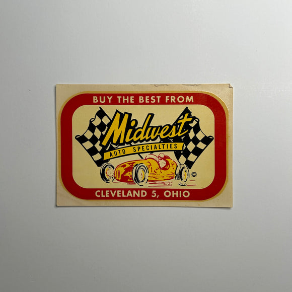 Original Midwest Auto Specialties Cleveland Ohio Waterslide Decal