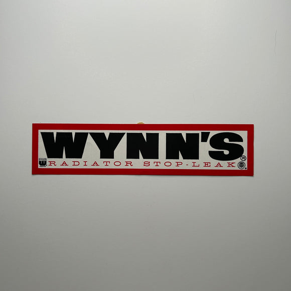 Original Wynn's Radiator Stop Leak Decal