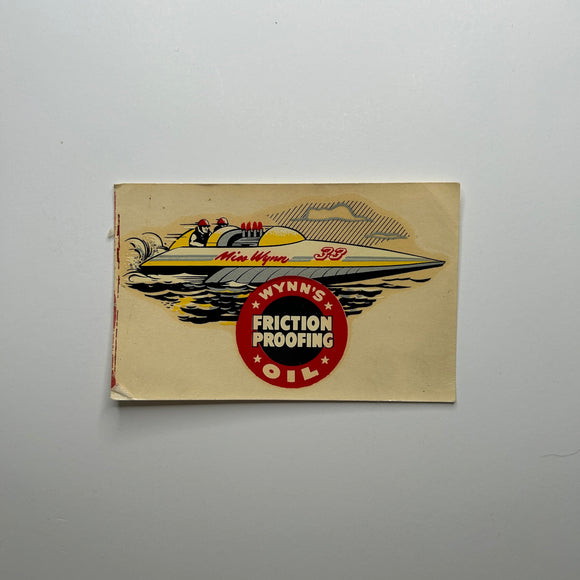 Original Wynn's Friction Proofing Oil Miss Wynn Waterslide Decal