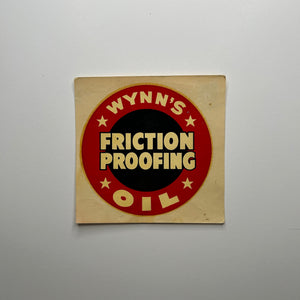 Original Wynn's Friction Proofing Oil Waterslide Decal