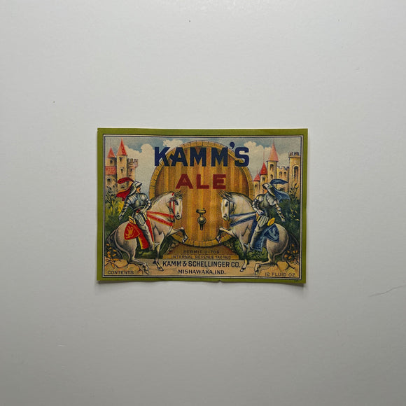 Original Kamm's Ale Label