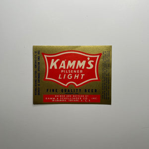 Original Kamm's Pilsener Light Fine Quality Beer Label