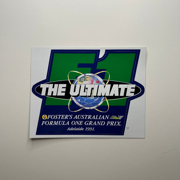 Original The Ultimate Foster's Australian Formula One Grand Prix 1991 Decal