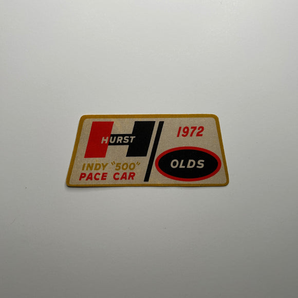 Original Hurst Indy 500 Pace Car 1972 Olds Decal