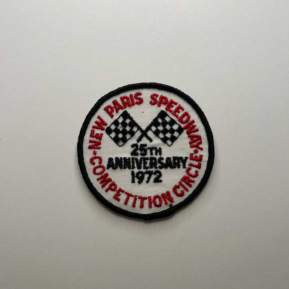 Original New Paris Speedway Competition Circle 25th Anniversary 1972 Patch