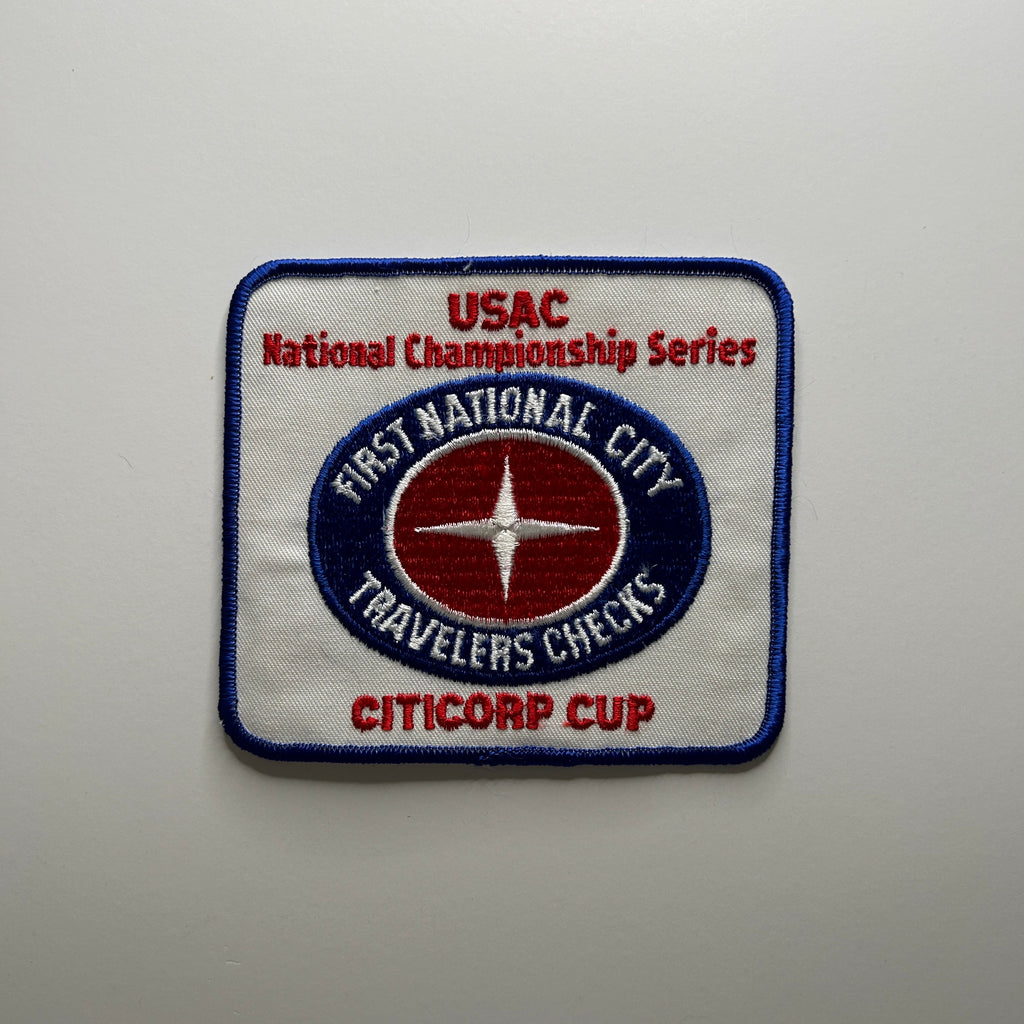 Original USAC National Championship Series First National City Travelers Checks Citicorp Cup Patch