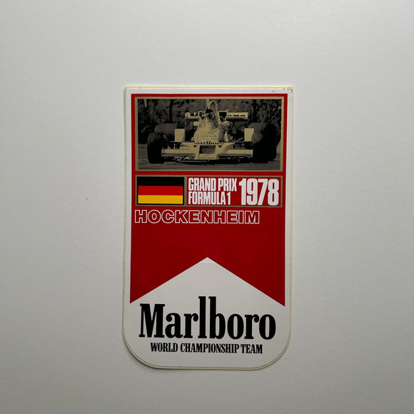 Original Marlboro Grand Prix Formula 1 1978 Hockenheim Decal