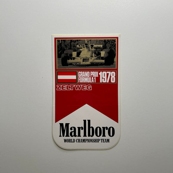 Original Marlboro Grand Prix Formula 1 1978 Zeltweg Decal