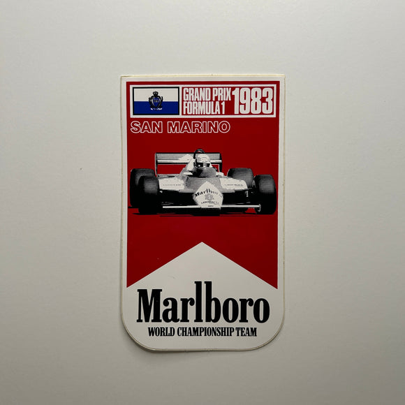 Original Marlboro Grand Prix Formula 1 1983 San Marino Decal