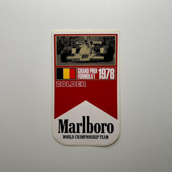 Original Marlboro Grand Prix Formula 1 1978 Zolder Decal