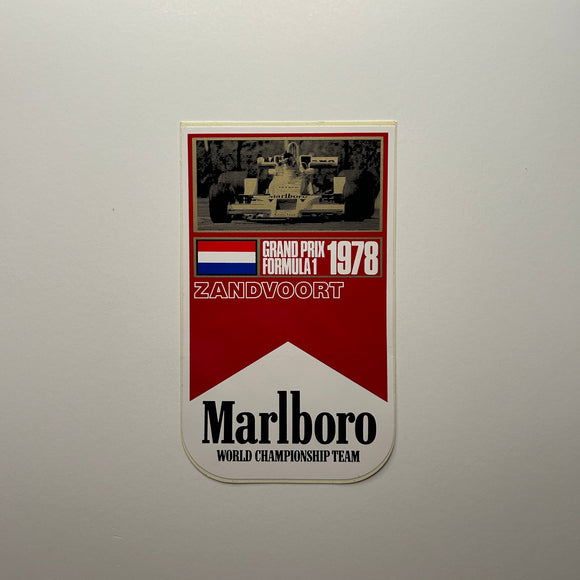 Original Marlboro Grand Prix Formula 1 1978 Zandvoort Decal