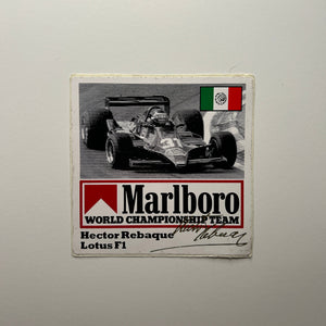 Original Marlboro Hector Rebaque Lotus F1 Printed Signature Decal