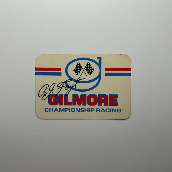 Original A.J. Foyt Gilmore Championship Racing Decal