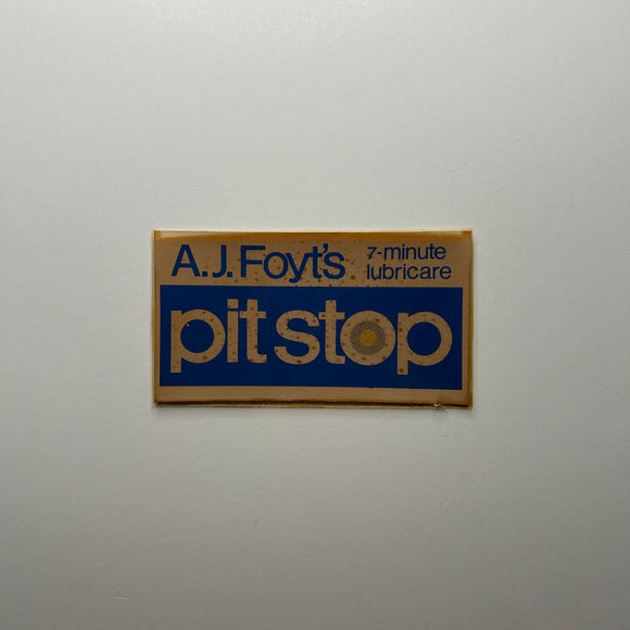 Original A.J. Foyt Pit Stop Decal