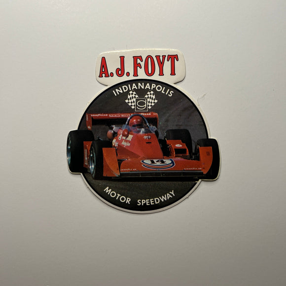 Original A.J. Foyt 1977 Indianapolis Motor Speedway Decal