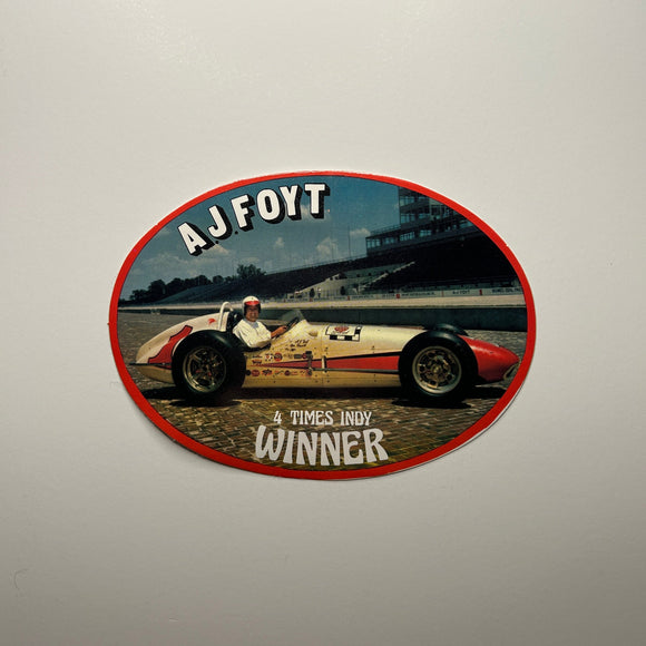 Original A.J. Foyt 4 Times Indy Winner Decal