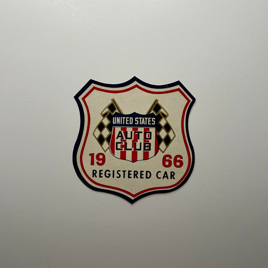 Original USAC United States Auto Club 1966 Registered Car Decal