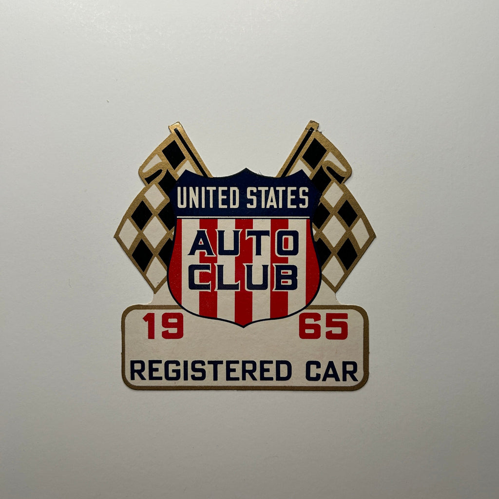 Original USAC United States Auto Club 1965 Registered Car Decal