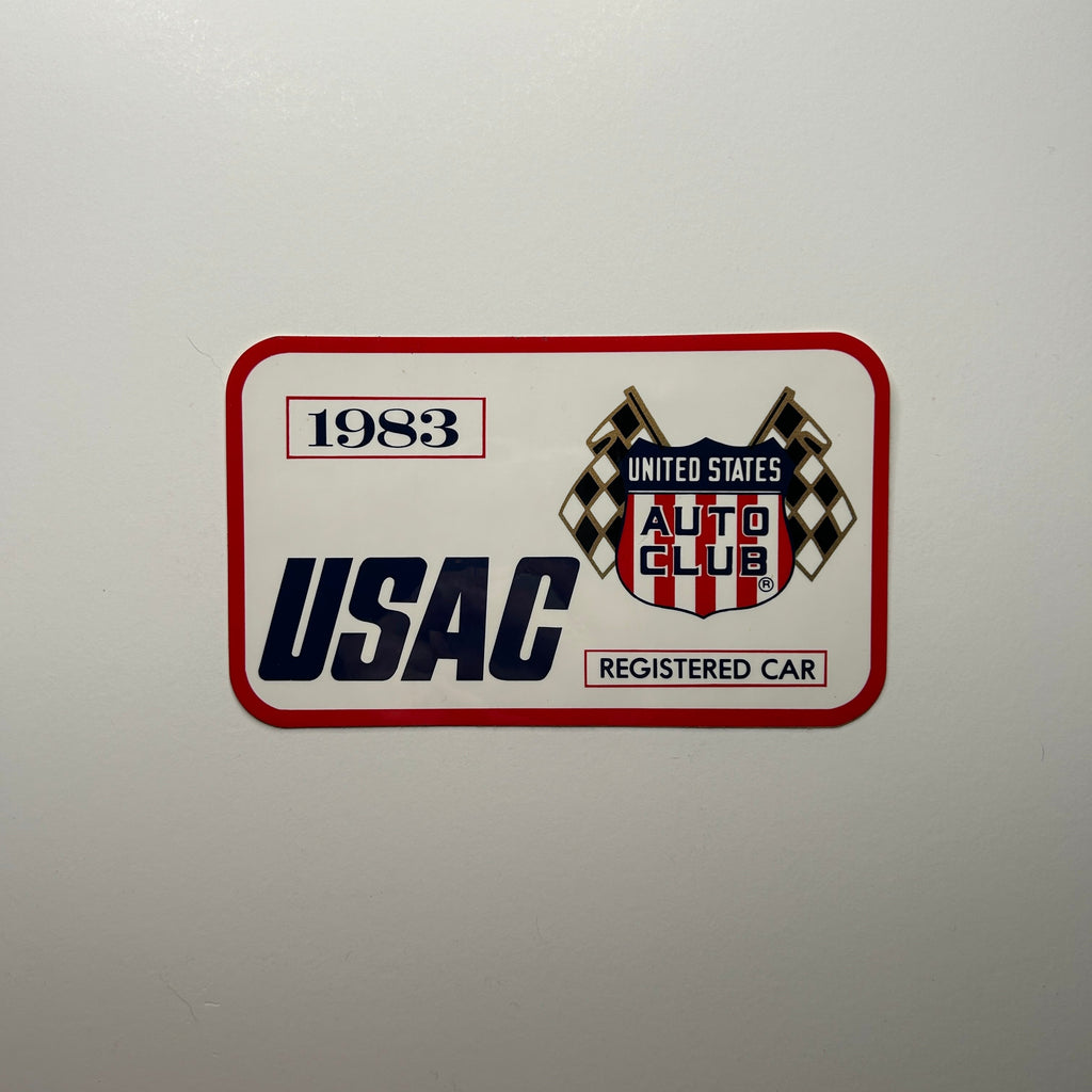 Original USAC United States Auto Club 1983 Registered Car Decal