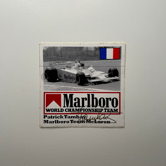 Original Marlboro Patrick Tambay Team McLaren Printed Signature Decal