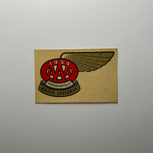 Original 1954 AAA American Automobile Association Indianapolis Motor Speedway Waterslide Decal