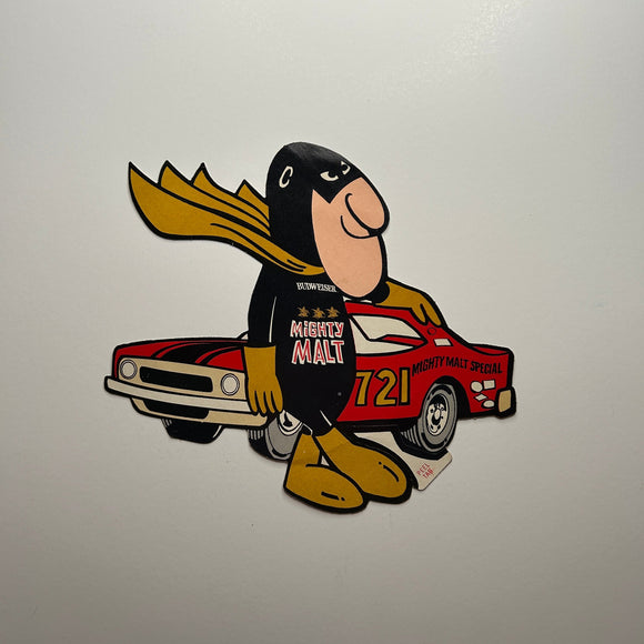 Original Bud Man Budweiser Mighty Malt Stock Car Decal