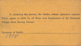 1938 National Midget Auto Racing Circuit Driver's Permit, Ed Hitze