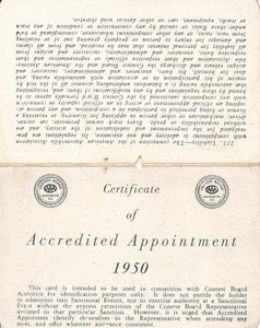 1950 AAA American Automobile Association Official Photographer John R. Hyland Credential