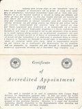 1951 AAA American Automobile Association Official Photographer John R. Hyland Credential