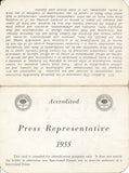 1955 AAA American Automobile Association Press Representative John R. Hyland Credential