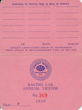 1948 AAA American Automobile Association Curt Gosma Racing Car License