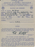 1949 AAA American Automobile Association Ed Hitze Racing Car License