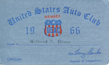 1966 United States Auto Club USAC Official Willard T. Dixon Credential