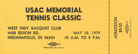 1979 United States Auto Club USAC Tennis Classic Ticket