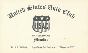 United States Auto Club USAC Membership Application