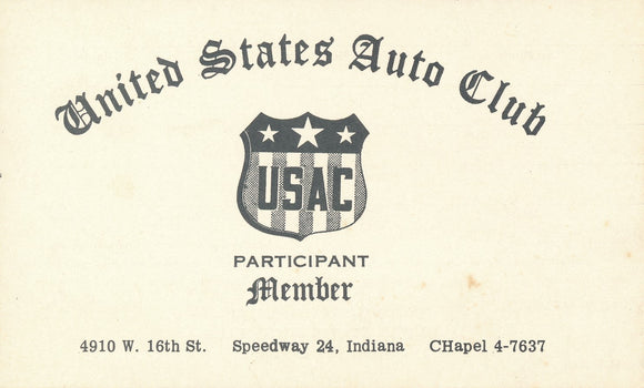 United States Auto Club USAC Membership Application