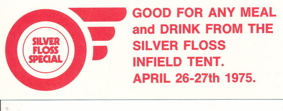 1975 Silver Floss Special Meal and Drink Coupon