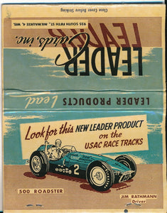 Leader Cards Inc Jim Rathmann Matchbook Cover