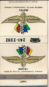 Indianapolis Motor Speedway Motel Wing & Wheel Matchbook Cover