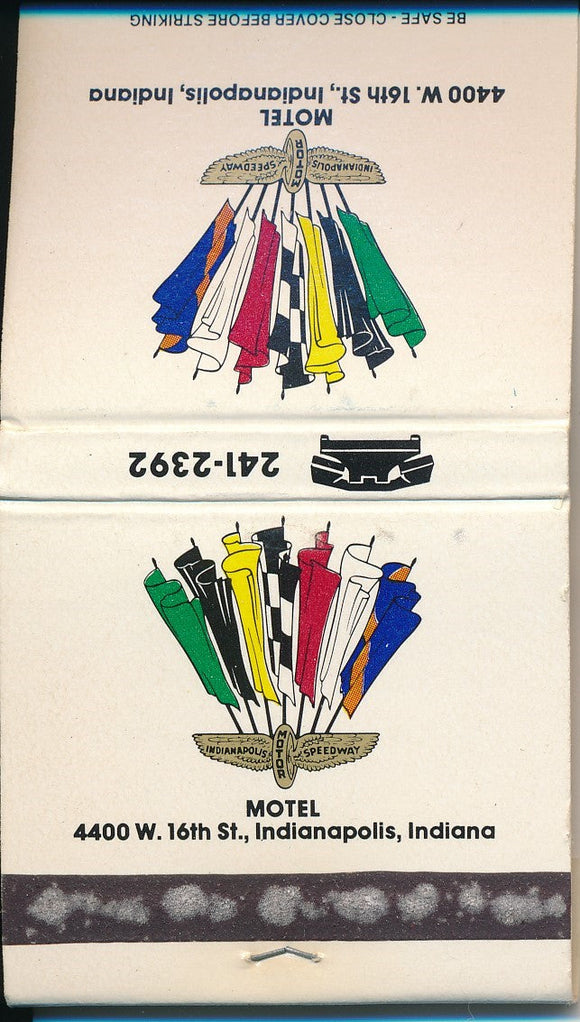 Indianapolis Motor Speedway Motel Flag Matchbook Cover