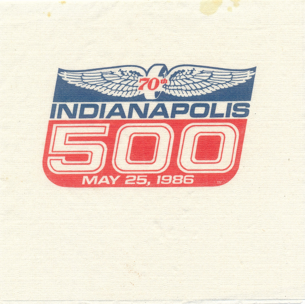 1986 70th Indianapolis 500 Disposable Square Napkin