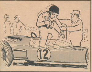 Racer with Teddy Bear Comic Newsprint by Puckett