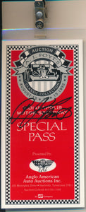 1992 A.J. Foyt Auction Special Pass Credential signed by A.J. Foyt