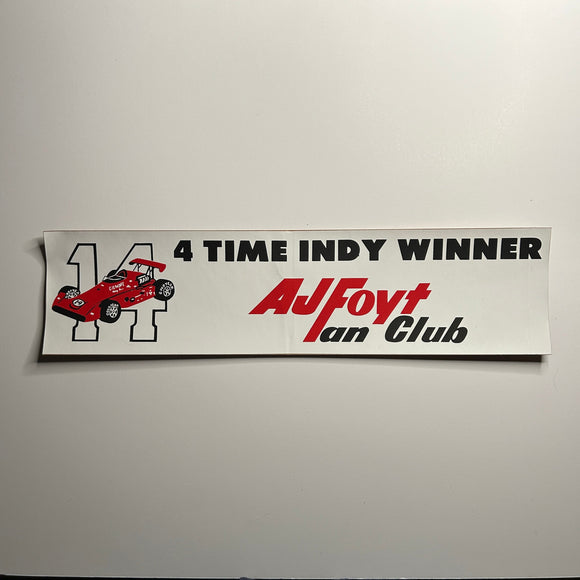 Original A.J. Foyt Fan Club Bumper Sticker