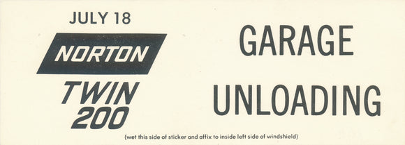 1971 Michigan International Speedway Speedway Norton Twin 200 Garage Unloading Parking Pass