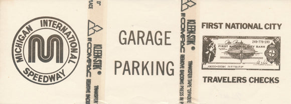 1976 Michigan International Speedway Garage Unloading Parking Pass