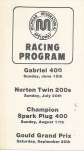 1980 Gabriel 400 Michigan International Speedway 50-50 Drawing Ticket